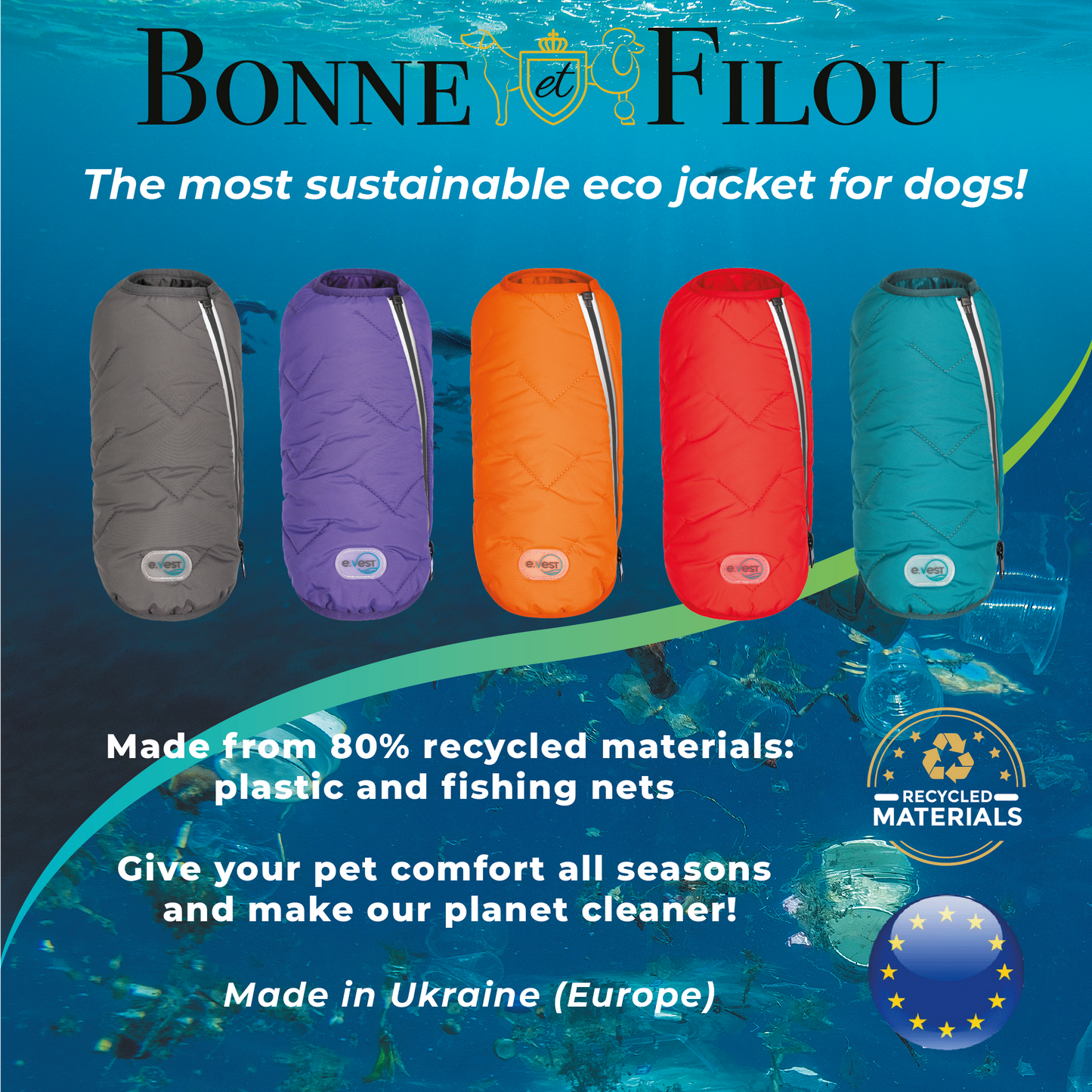 Sustainable Eco-Friendly Dog Jacket / Vest - Made in Ukraine