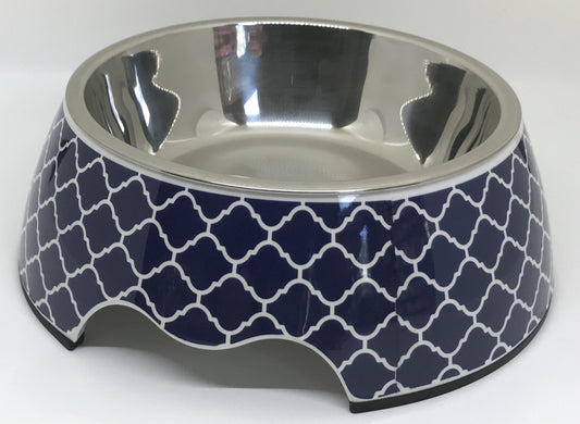 Modern Navy Medium Size Dog Bowl