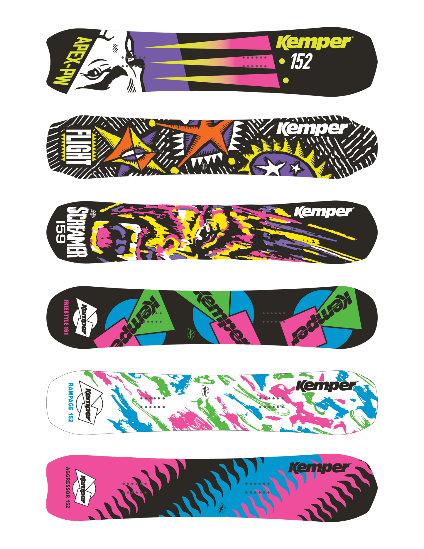 Kemper Snowboards Sticker Pack 24-Piece Assorted