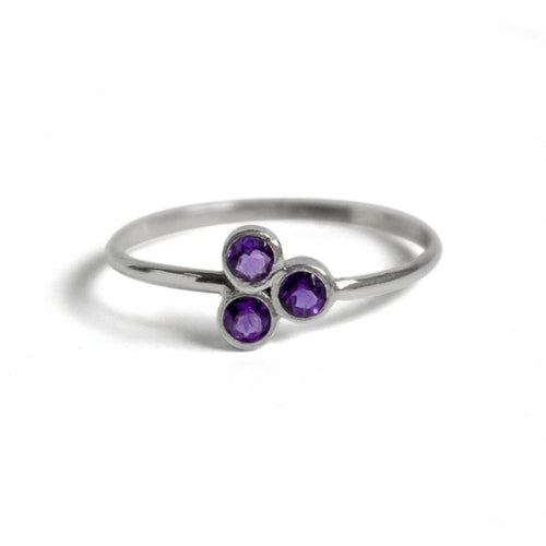 Amethyst Cluster Sterling Silver Ring