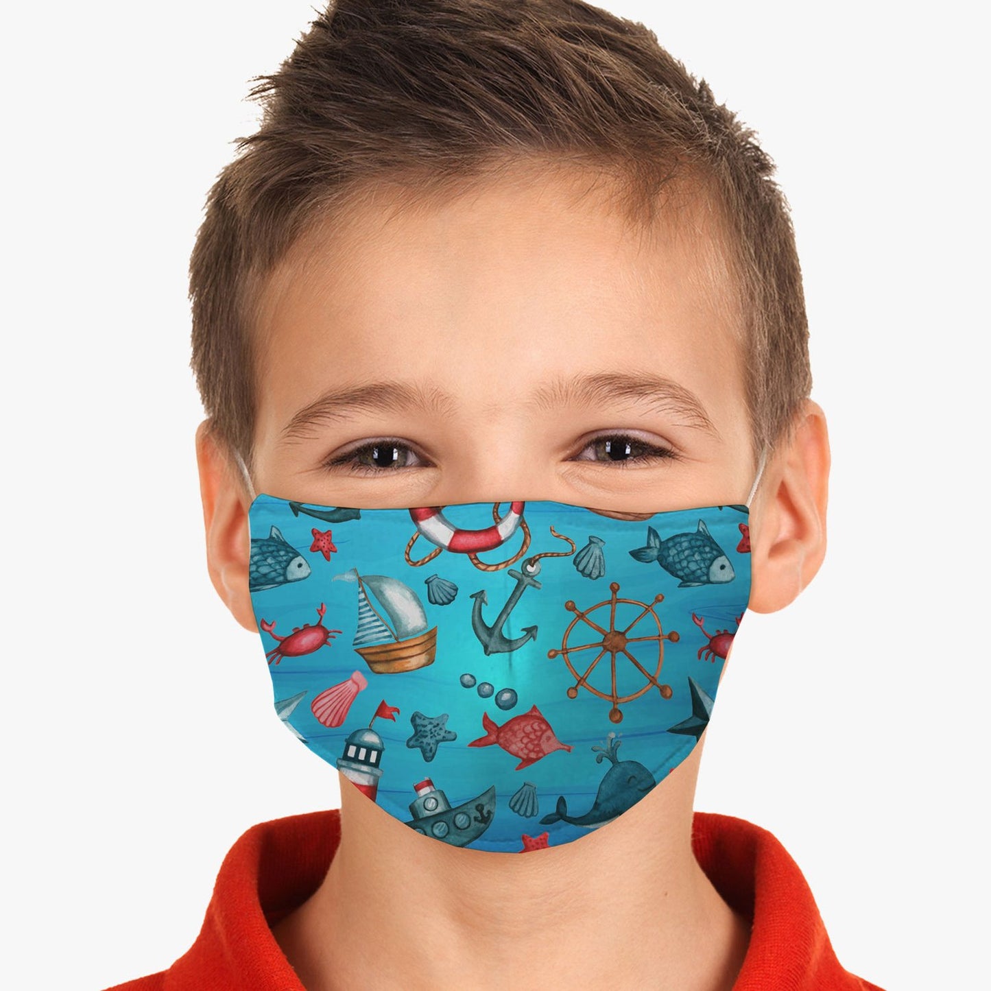 Youth Boats and Anchors Face Cover