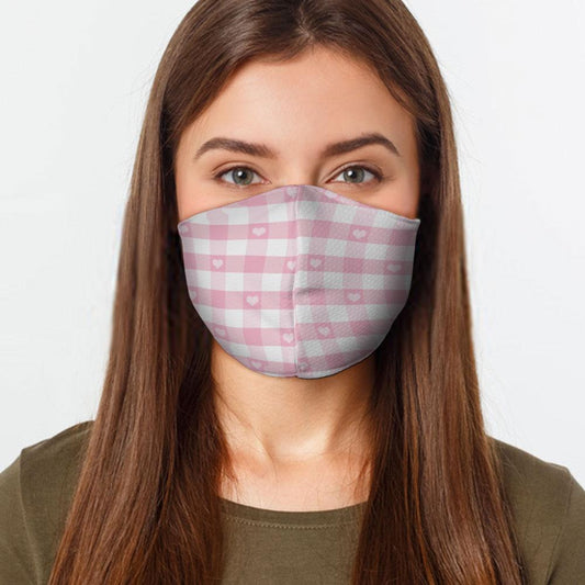 Pink Checkered Face Cover