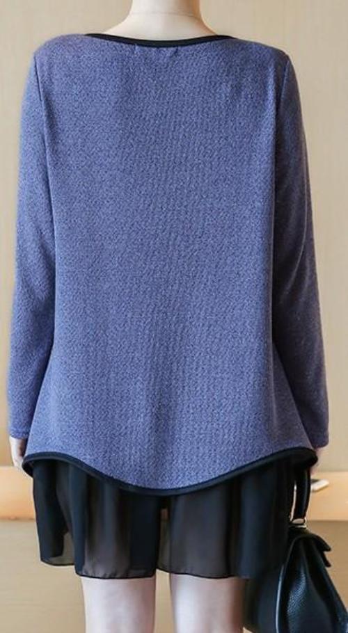 Womens Long Sleeve Layered Top