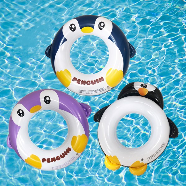 Inflatable Pool Tube for Kids 3 Packs Penguin Swim Ring Pool Floats