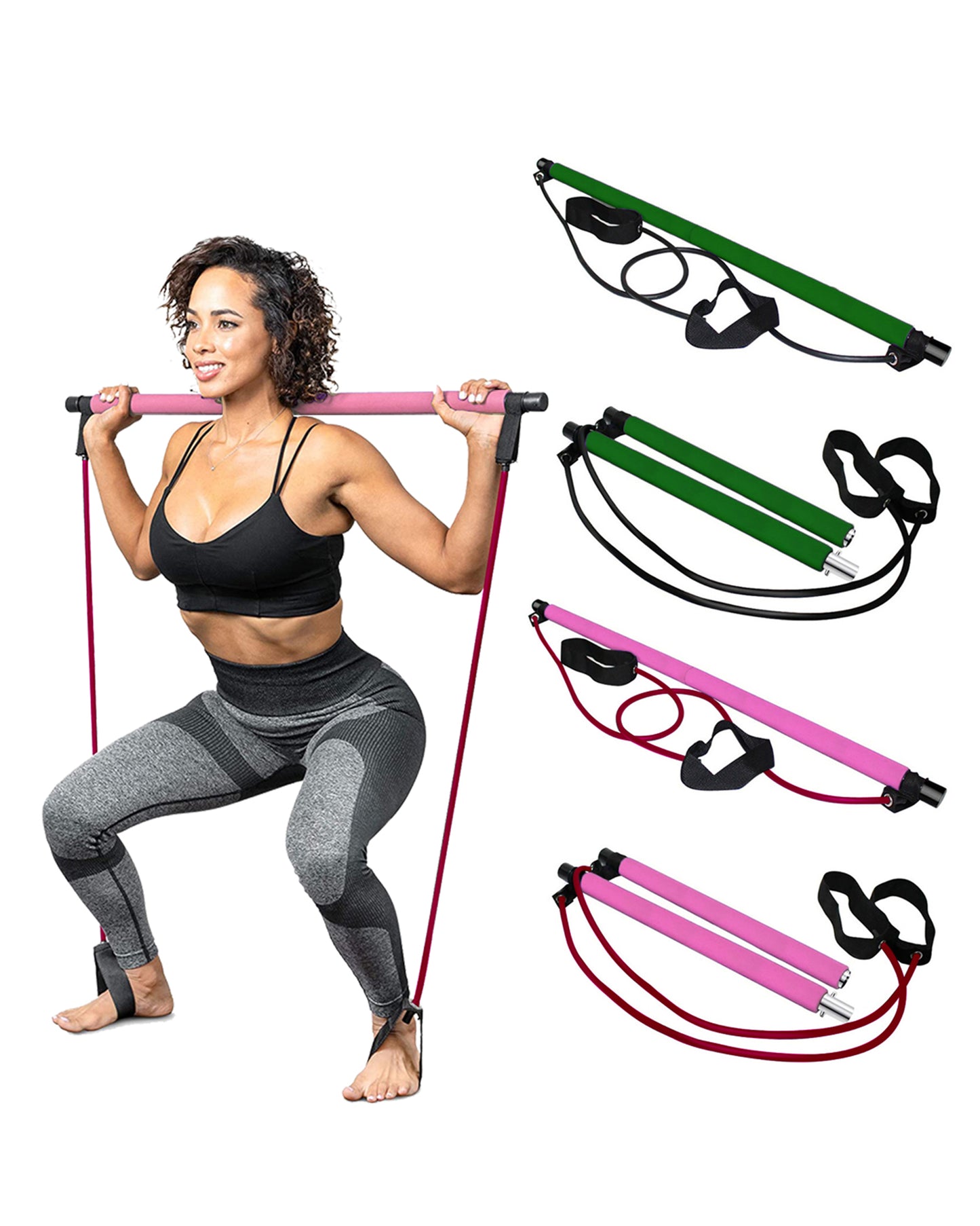 Body Glove Pilates Bar Stick Resistance Band Portable Gym