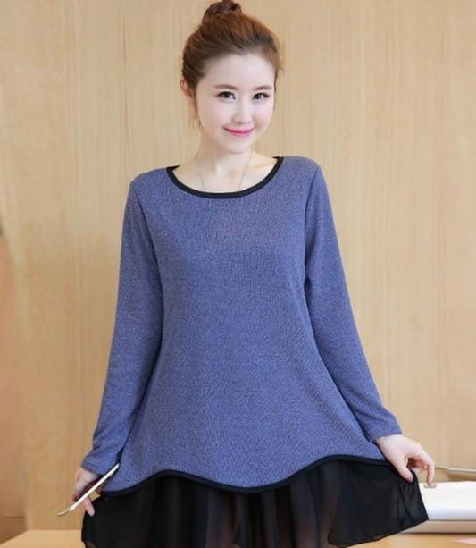 Womens Long Sleeve Layered Top