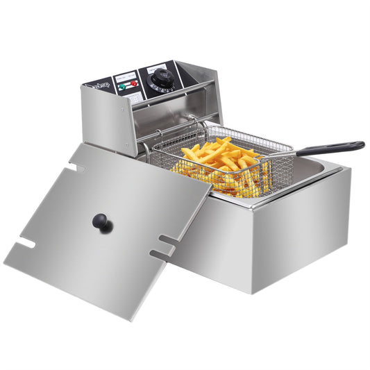 2.5KW 220-240V 6L Stainless Steel Single Cylinder Electric Fryer