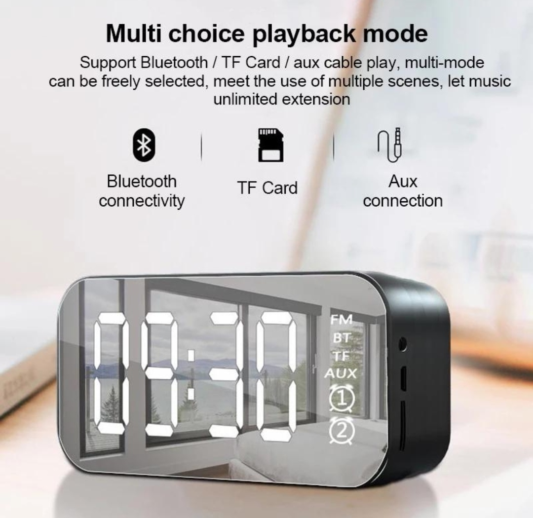 LED Display Alarm Clock Wireless Bluetooth Speaker