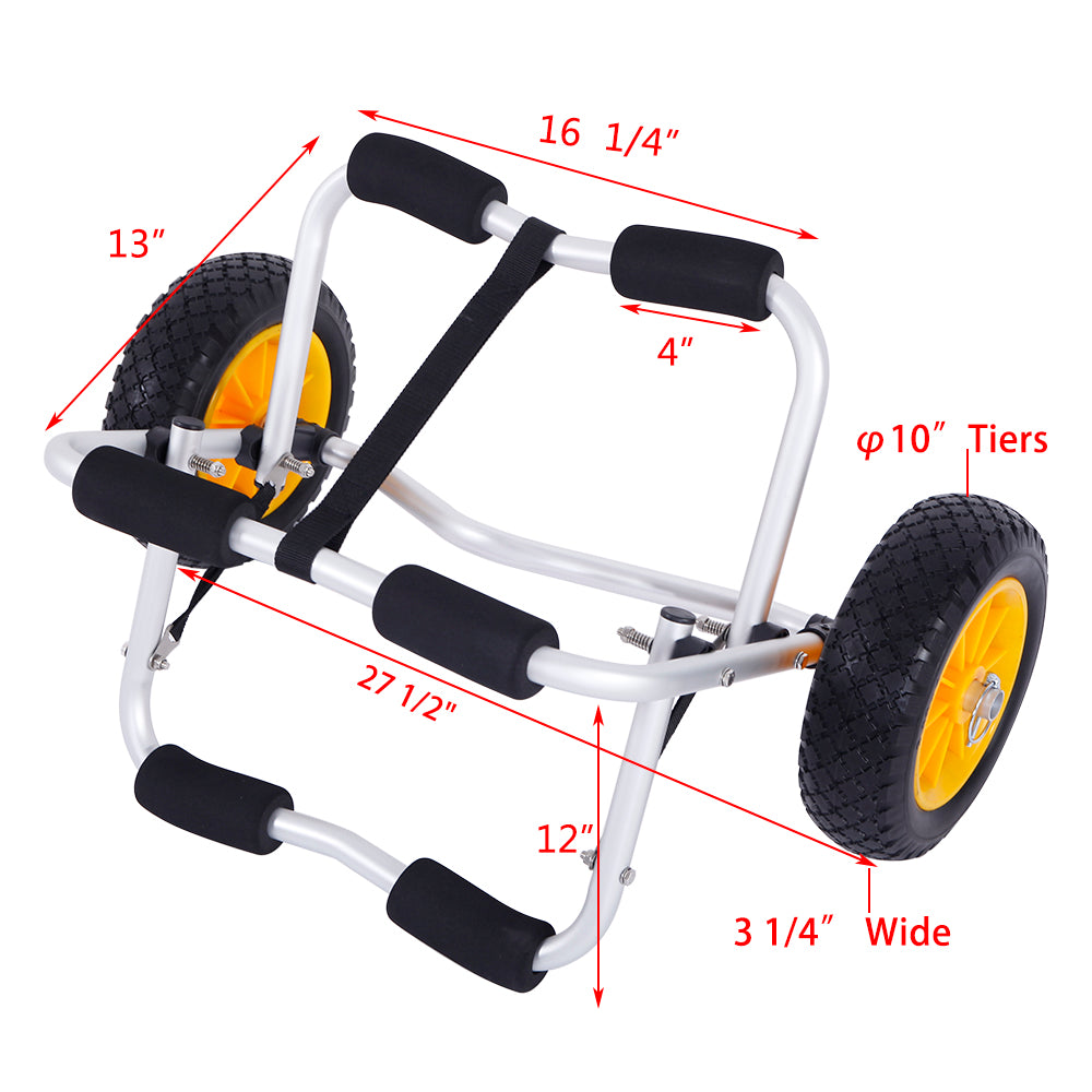 Portable 1.5MM Bend Aluminum Alloy Canoeing Trailer Cart