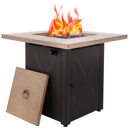 Outdoor Gas Fire Pit Table Square Outdside Propane Patio Firetable