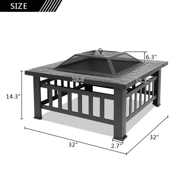 Portable Courtyard Metal Fire Bowl Pit with Accessories For Backyard