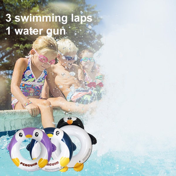 Inflatable Pool Tube for Kids 3 Packs Penguin Swim Ring Pool Floats