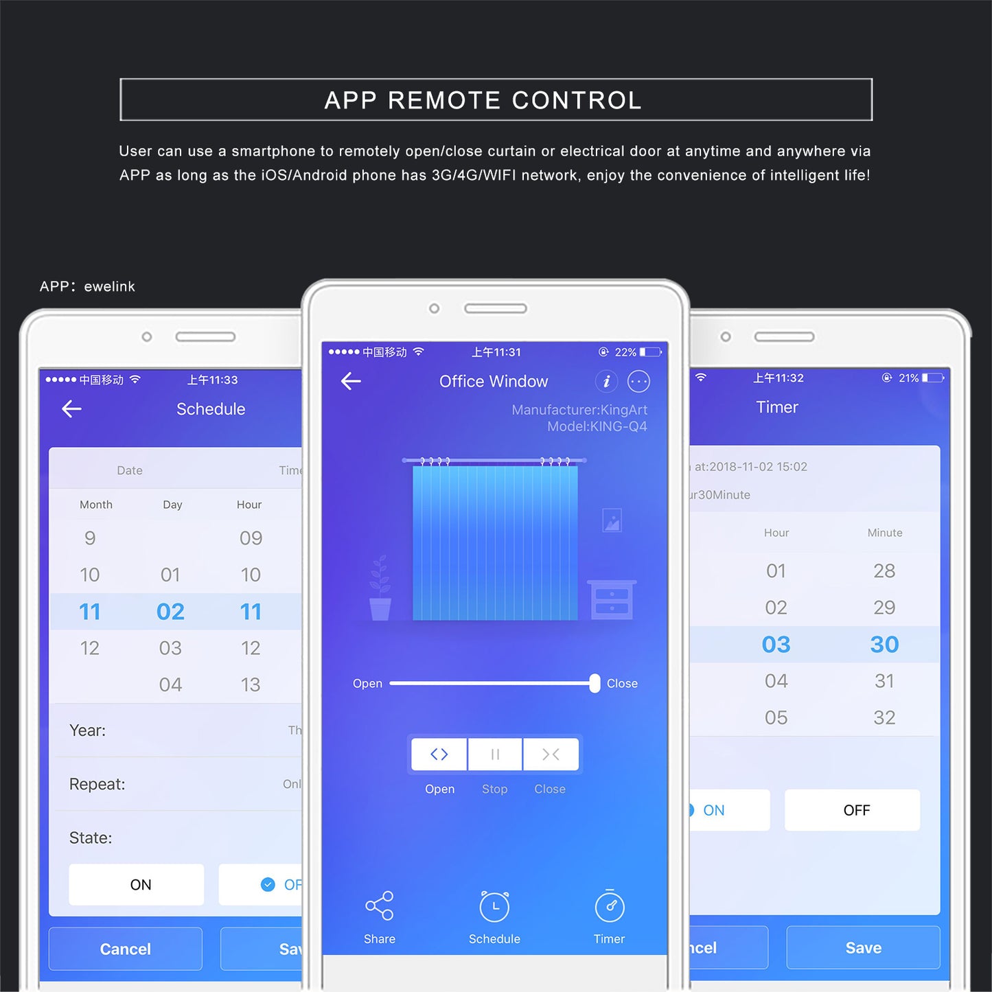 WiFi Electrical Blinds Switch Touch Panel