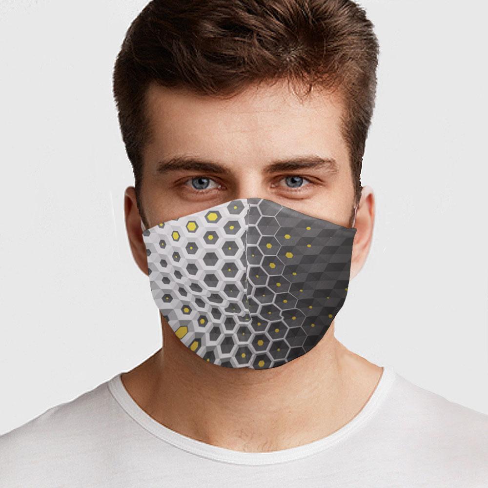 Gray Hex Face Cover