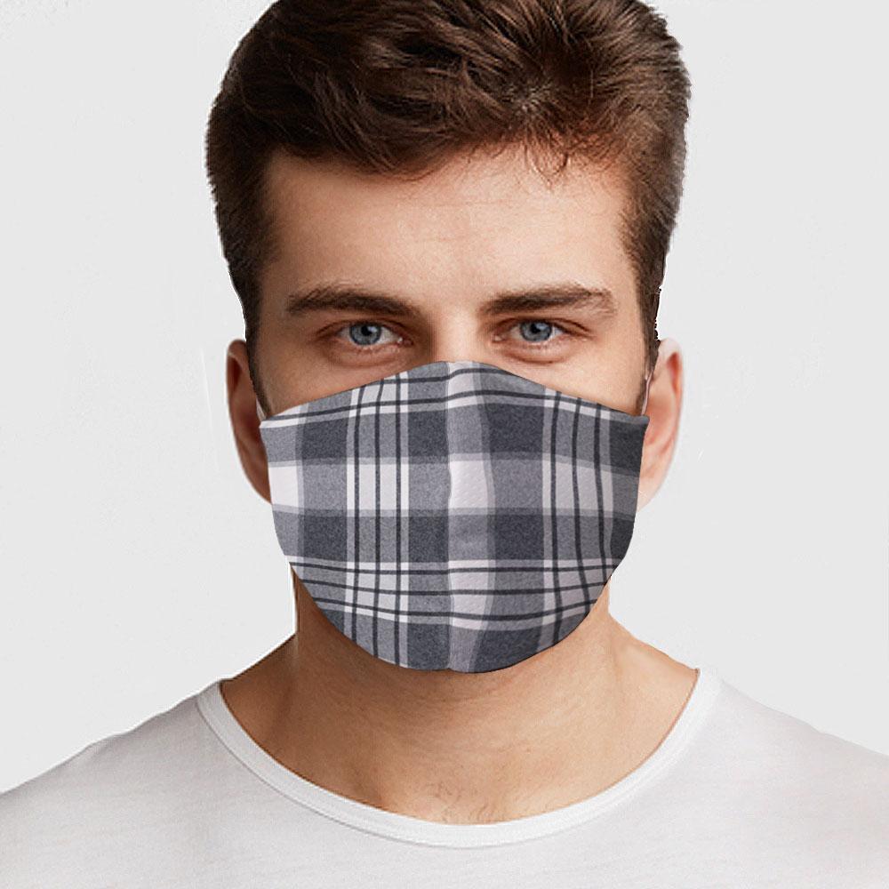 Gray Plaid Face Cover