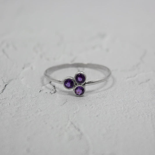 Amethyst Cluster Sterling Silver Ring