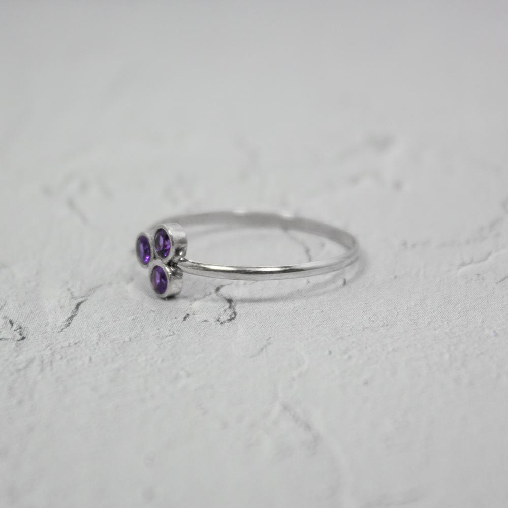 Amethyst Cluster Sterling Silver Ring