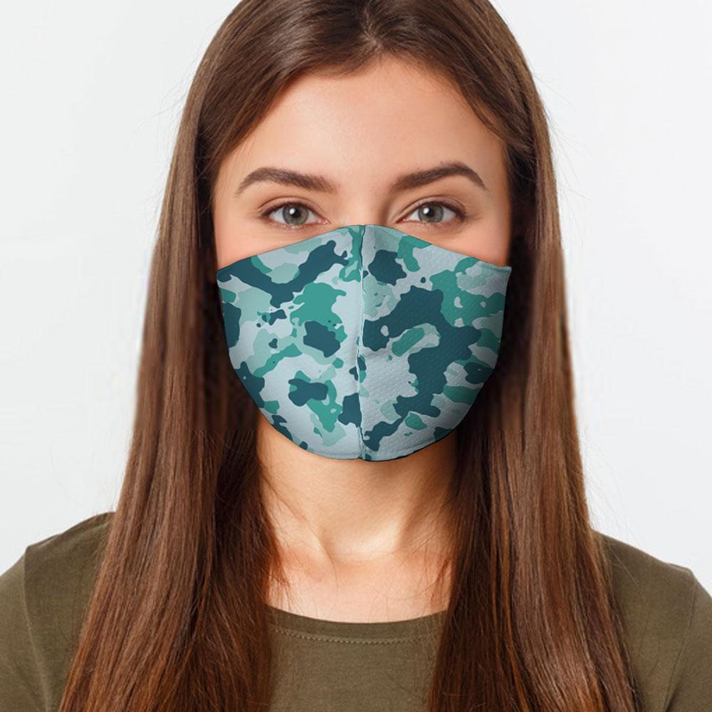 Teal Camo Face Cover