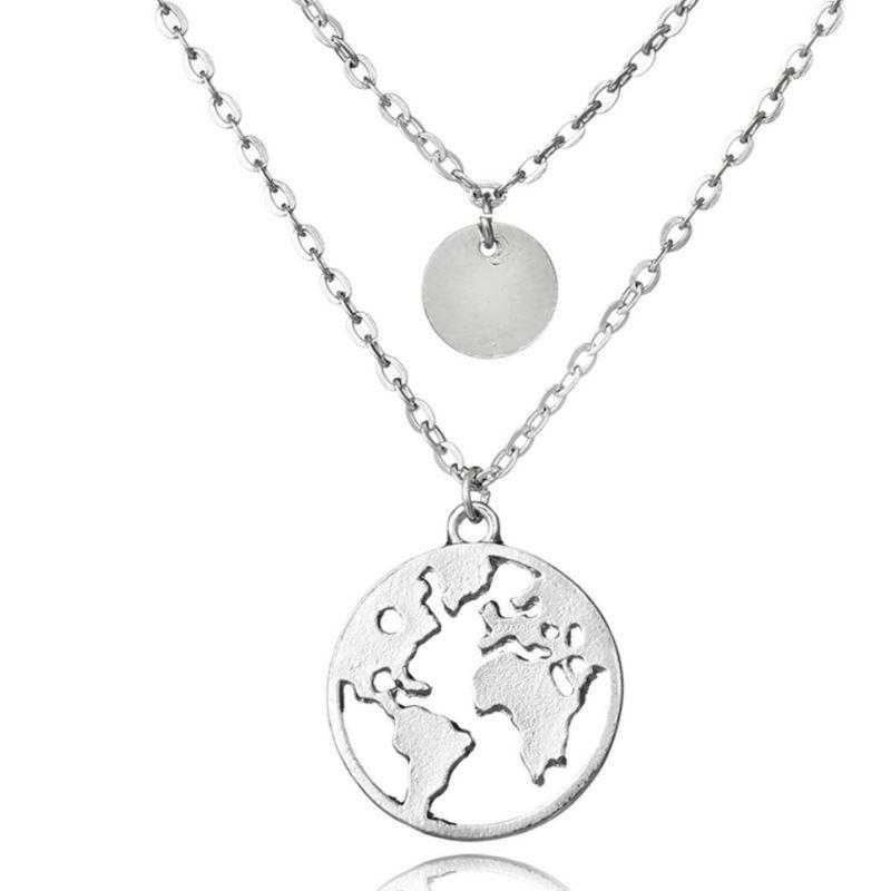 World Map Necklace